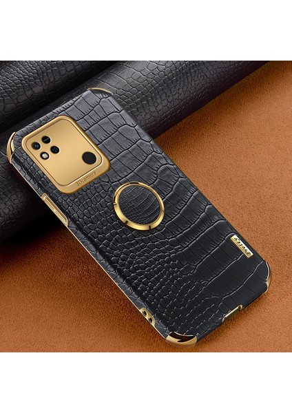 Xiaomi Redmi 10A Halka Tutucu Kickstand Case Anti-Drop Hassas Kesim Timsah Doku Kaplamalı Tpu 6d Elektrküze Şok Geçirmez Koruyucu Kabuk Black (Yurt Dışından) fiyatları