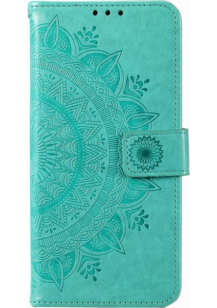 Xiaomi Için Redmi Note 11E 5g/redmi 10 5g/redmi 10 Prime+ 5g Contom Anti-Cüzdan Stand Tasarımı Mandala Çiçek Pu Deri Telefon Flip Kapak Telefonu Yeşili (Yurt Dışından)