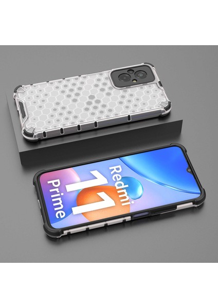 Xiaomi Redmi Için 11 Prime 4g Petek Doku Doku Anti Drop Anti-Drop Telefon Kılıfı Yumuşak Tpu+Sert Pc Hybrid Kapak-Grey (Yurt Dışından) modelleri