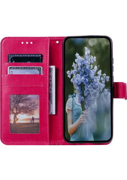 Xiaomi Poco M5 4g Için Tpu+Pu Deri Telefon Kılıfı, Cüzdan Stand Baskılı Mandala Çiçek Desen Telefon Kapağı Strap-Rose ile (Yurt Dışından)