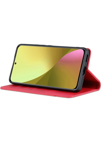 Xiaomi Için 12 Lite 5g Manyetik Otomatik Kapatma Cüzdan Telefon Kılıfı Pu Deri Görüntüleme Standı Flip Kapak Kırmızısı (Yurt Dışından) modelleri