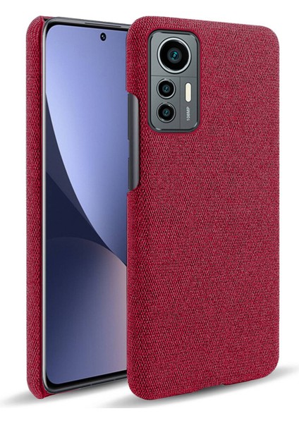 Xiaomi Için 12 Lite 5g Slip Olmayan Telefon Kasası Düz ​​renkli Aşınmaya Dirençli Kumaş Kumaş Damla Geçirmez Telefon Kapak-Kırmızı (Yurt Dışından)