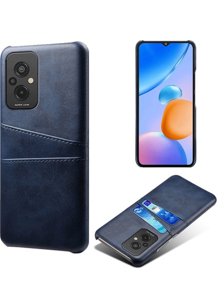 Xiaomi Redmi Için Damla Damalı Cep Telefonu Kapağı 11 Prime 4g Çift Kart Yuvaları Pu Deri Kaplamalı Pc Telefon Kılıf Mavisi (Yurt Dışından)