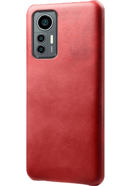 Xiaomi Için 12 Lite 5g Aşınmaya Dayanıklı Buzağı Dokulu Pu Deri Kaplama Sabit Pc Anti-Damla Cep Telefonu Kasası Kapak-Kırmızı (Yurt Dışından)
