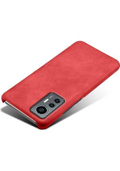 Xiaomi Için 12 Lite 5g Aşınmaya Dayanıklı Buzağı Dokulu Pu Deri Kaplama Sabit Pc Anti-Damla Cep Telefonu Kasası Kapak-Kırmızı (Yurt Dışından) modelleri