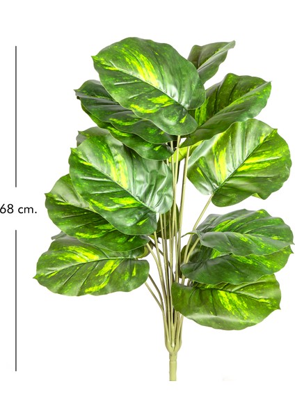 Yapay Tropik Difenbahya Demeti Gerçek Dokulu 18 Yaprak 68 Cm.