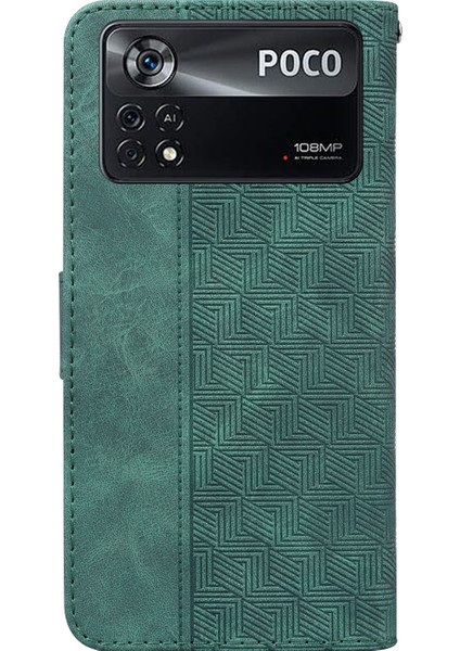 Xiaomi Poco X4 Pro 5g Için Geometri Baskı Kılıfı, Cüzdan Deri Katlanabilir Stand Anti-Çizelge Anti Cep Telefonu Kapak Yeşil (Yurt Dışından) indirimleri