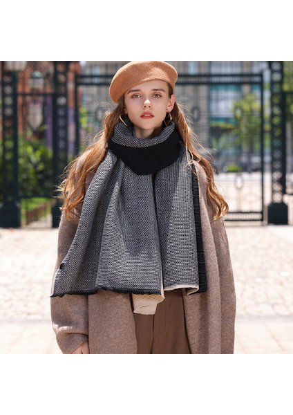 Çok Renkli Mevcut Çift Taraflı Monokrom Eşarp Sahte Kaşmir Eşarp Kadın Zarif Şal (Yurt Dışından) fiyatları