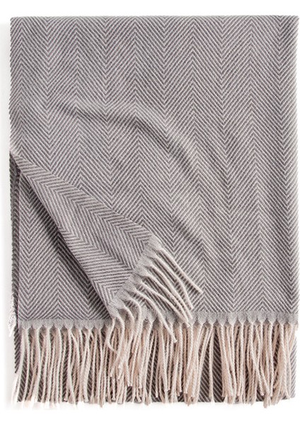 Saf Renk Eşarp Dalga Çizgili Yeni Eşarp Kadın Taze Tatlı Orta Uzun Eşarp (Yurt Dışından)