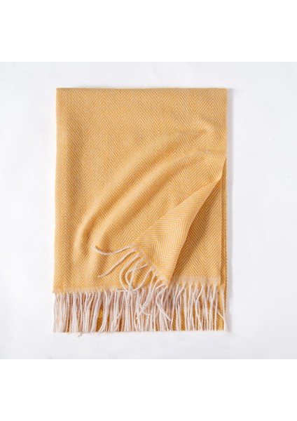 Saf Renk Eşarp Dalga Çizgili Yeni Eşarp Kadın Taze Tatlı Orta Uzun Eşarp (Yurt Dışından)