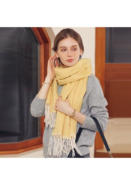Saf Renk Eşarp Dalga Çizgili Yeni Eşarp Kadın Taze Tatlı Orta Uzun Eşarp (Yurt Dışından) modelleri