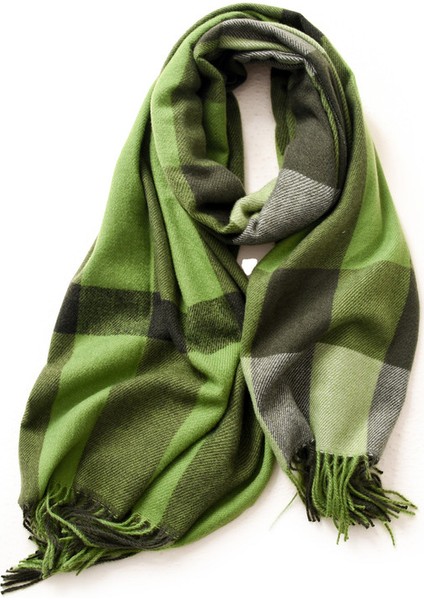 Eşarp Kadın Kış Yeni Ekose Baskı Püskül Sahte Kaşmir Eşarp Moda Sıcak Şal Eşarp (Yurt Dışından)