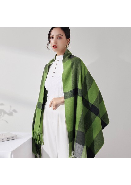 Eşarp Kadın Kış Yeni Ekose Baskı Püskül Sahte Kaşmir Eşarp Moda Sıcak Şal Eşarp (Yurt Dışından) fırsatları