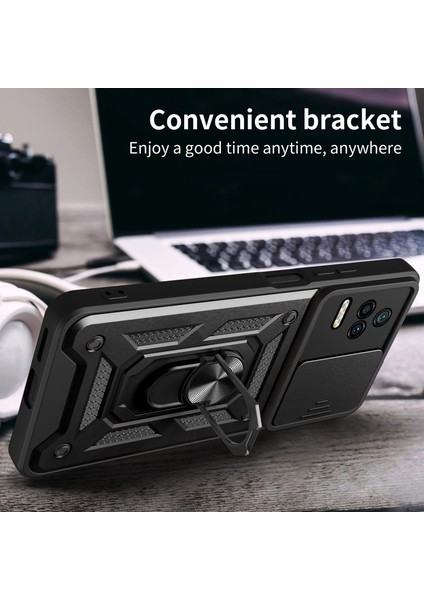 Xiaomi Için Poco F4 5g/redmi K40S 5g Kickstand Pc+Tpu Hibrid Kapak Slayt Kamera Koruması Telefon Kılıf Yeşili (Yurt Dışından) fiyatları