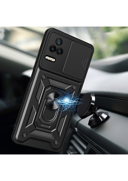 Xiaomi Için Poco F4 5g/redmi K40S 5g Kickstand Pc+Tpu Hibrid Kapak Slayt Kamera Koruması Telefon Kılıf Yeşili (Yurt Dışından) modelleri