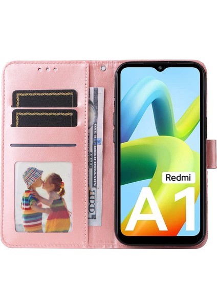 Xiaomi Için Redmi A1 4g/a2 4g Ayçiçeği Baskılı Pu Deri Cüzdan Kılıfı Katlanabilir Stand Tam Vücut Koruma Kapağı El Kayış Pembe (Yurt Dışından) fiyatları