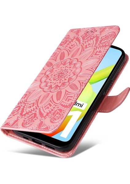 Xiaomi Için Redmi A1 4g/a2 4g Ayçiçeği Baskılı Pu Deri Cüzdan Kılıfı Katlanabilir Stand Tam Vücut Koruma Kapağı El Kayış Pembe (Yurt Dışından) indirimleri