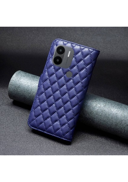 Xiaomi Redmi A1 4g/a2 4g/a1+ 4g/a2+ 4g/poco C50 4g Pu Deri Telefon Kılıfı Baskılı Rhombus Desen Koruyucu Kılıf Manyetik Kapanma Stand Cüzdan Kapak Mavisi (Yurt Dışından) indirimleri