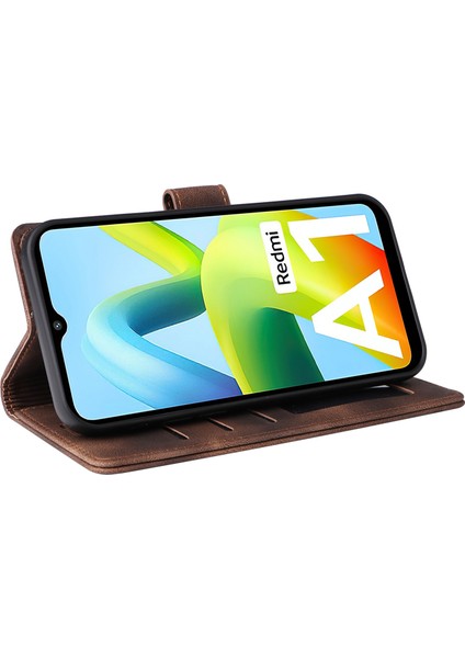Xiaomi Için Redmi A1 4g/a2 4g Deri Telefon Kılıf Stand Cüzdan Cilt Touch Telefon Kapak-Kahverengi (Yurt Dışından) modelleri