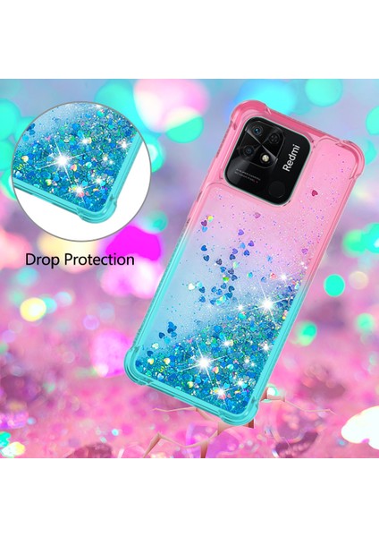 Xiaomi Redmi Için Yb Quicksand 10C Glitter Kasa Gradyan ve Akan Sıvı Yumuşak Tpu Yastık Telefon Kapak Pembe/gök Mavisi (Yurt Dışından) indirimleri