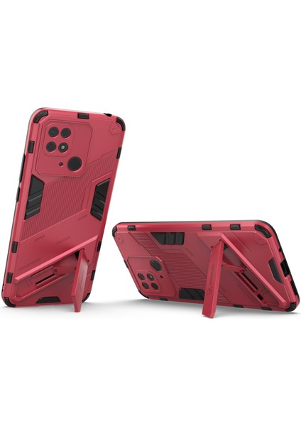 Xiaomi Redmi Için 10C Kickstand Telefon Kılıfı Sert Pc Yumuşak Tpu Sert Çift Katman Koruması Telefon Kapak-Rose (Yurt Dışından) fiyatları