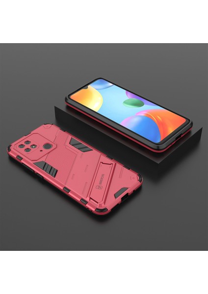 Xiaomi Redmi Için 10C Kickstand Telefon Kılıfı Sert Pc Yumuşak Tpu Sert Çift Katman Koruması Telefon Kapak-Rose (Yurt Dışından) modelleri