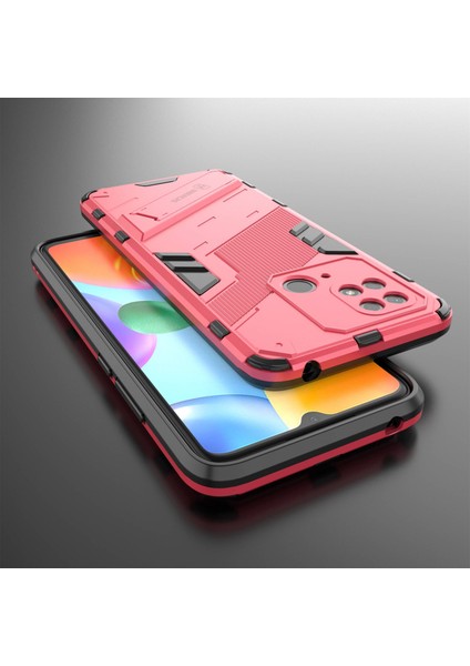 Xiaomi Redmi Için 10C Kickstand Telefon Kılıfı Sert Pc Yumuşak Tpu Sert Çift Katman Koruması Telefon Kapak-Rose (Yurt Dışından) indirimleri