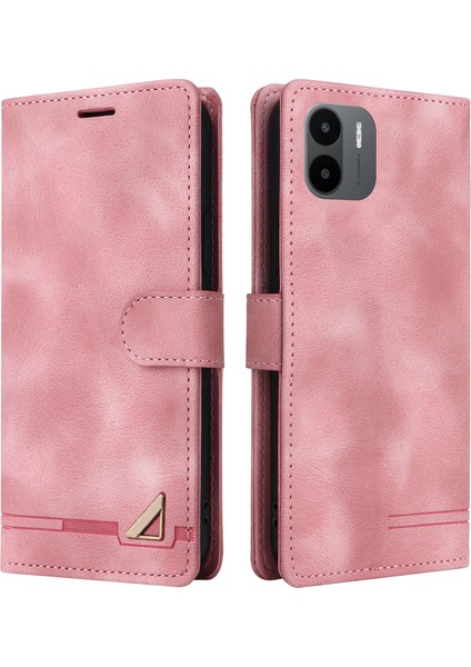 Xiaomi Için Redmi A1 4g/a2 4g Deri Telefon Kılıf Stand Cüzdan Cilt Touch Telefon Kapak-Pembe (Yurt Dışından)