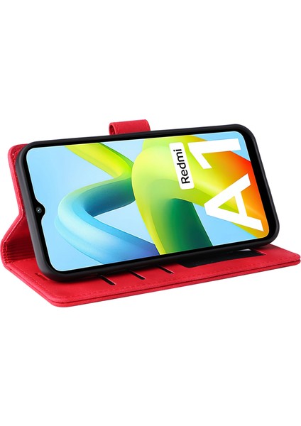 Xiaomi Redmi A1 4g/a2 4g Deri Telefon Kılıf Stand Cüzdan Cilt Touch Telefon Kapak-Kırmızı (Yurt Dışından) modelleri