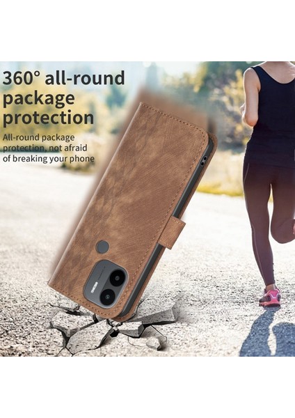 Xiaomi Için Redmi A1/a1+/a2/a2+/poco C50 Cüzdan Kapağı Stand Baskı Desenli Telefon Deri Case-Brown (Yurt Dışından)