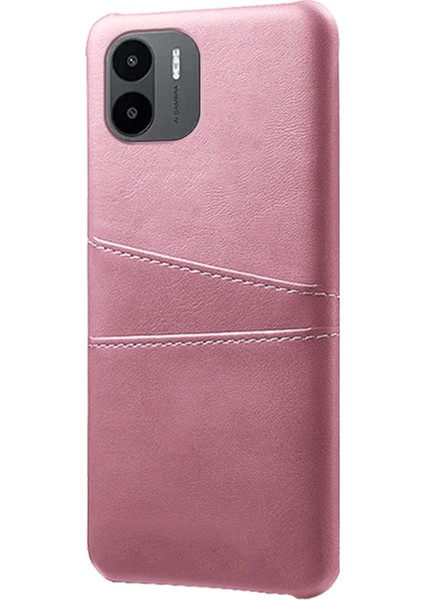 Xiaomi Için Redmi A1 4g/a2 4g Çizgiye Dönüş Anti-Çizelge Telefon Kılıfı Pu Deri Sert Pc Kılıfı Koruyucu Telefon Kapağı Çift Kart Yuvası Golü Altın (Yurt Dışından)