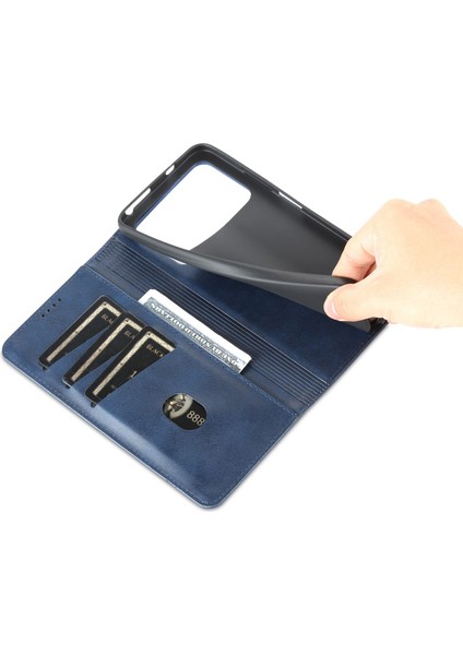 Xiaomi Için Poco M4 Pro 4g Pu Deri Folio Kapak Stand Gizli Manyetik Adsorpsiyon Tam Koruma Cüzdan Flip Case-Blue (Yurt Dışından) indirimleri