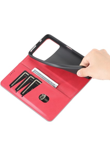 Xiaomi Poco M4 Pro 4g Pu Deri Folio Kapak Stand Gizli Manyetik Adsorpsiyon Tam Koruma Cüzdan Flip Case-Red (Yurt Dışından) indirimleri