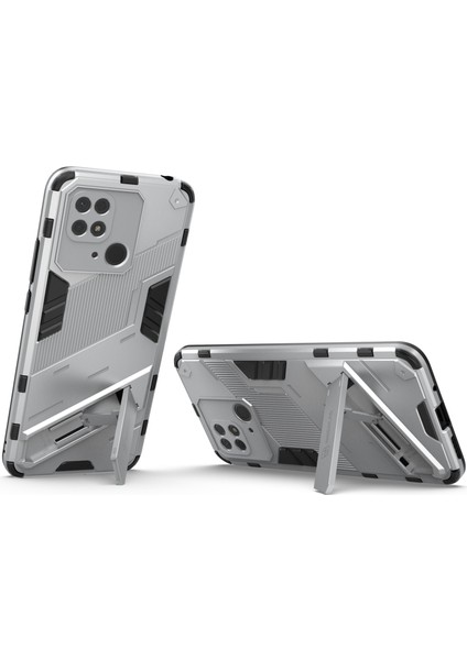 Xiaomi Redmi Için 10C Kickstand Telefon Kasası Sert Pc Yumuşak Tpu Sert Çift Katman Koruması Telefon Kapak-Beyaz (Yurt Dışından) fiyatları