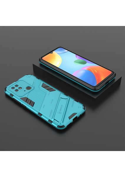 Xiaomi Redmi Için 10C Kickstand Telefon Kılıfı Sert Pc Yumuşak Tpu Sert Çift Katman Koruma Telefon Kapak Baby Mavi (Yurt Dışından) modelleri