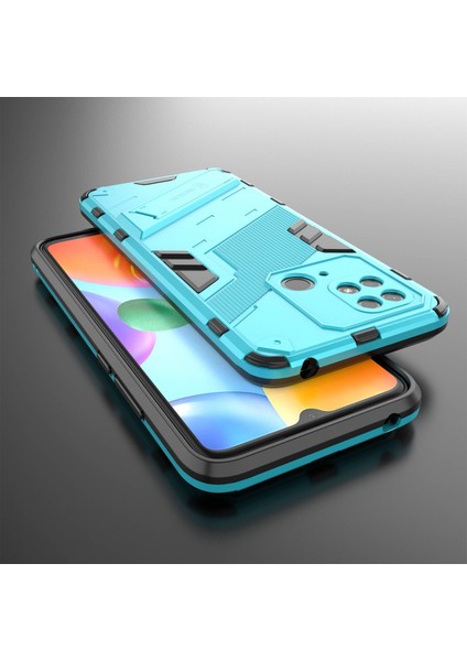 Xiaomi Redmi Için 10C Kickstand Telefon Kılıfı Sert Pc Yumuşak Tpu Sert Çift Katman Koruma Telefon Kapak Baby Mavi (Yurt Dışından) fırsatları