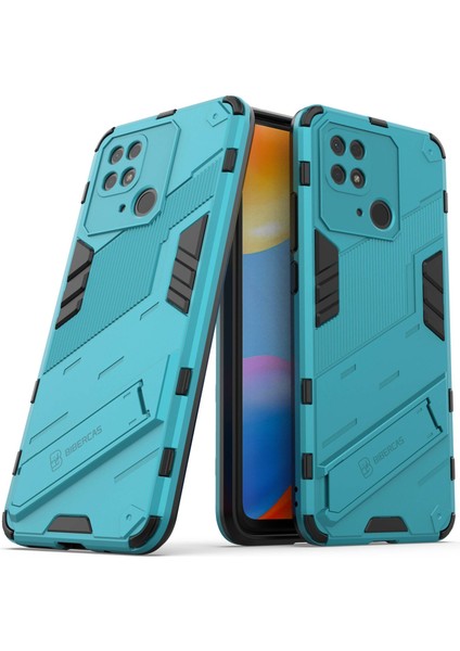Xiaomi Redmi Için 10C Kickstand Telefon Kılıfı Sert Pc Yumuşak Tpu Sert Çift Katman Koruma Telefon Kapak Baby Mavi (Yurt Dışından) indirimleri