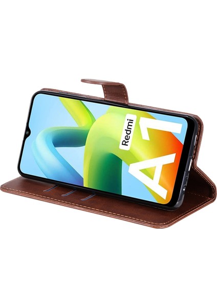 Xiaomi Için Redmi A1 4g/a2 4g Pu Deri Fermuar Cep Stand Telefon Kılıf Buzağı Dokusu Tam Koruma Cüzdan Iç Tpu Kapak-Kahverengi (Yurt Dışından) modelleri