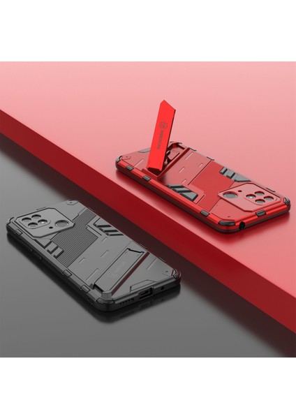 Xiaomi Redmi Için 10C Kickstand Telefon Kasası Sert Pc Yumuşak Tpu Sert Çift Katman Koruması Telefon Kapak-Kırmızı (Yurt Dışından) fırsatları