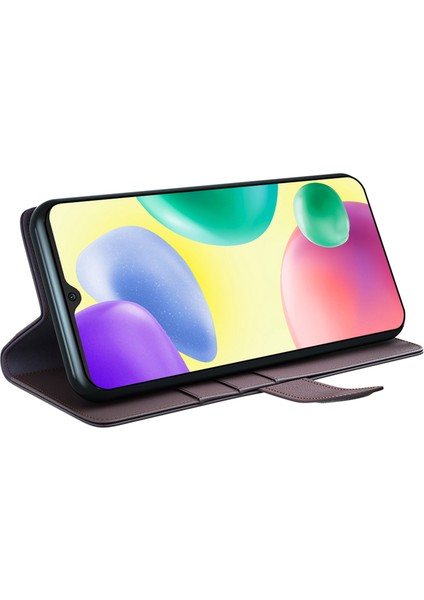 Xiaomi Için Redmi 10A Orijinal Bölünmüş Deri+Tpu Protector Giyim Dirençli Cüzdan Stili Stand Telefon Kabuğu Kapak-Kahverengi (Yurt Dışından) indirimleri