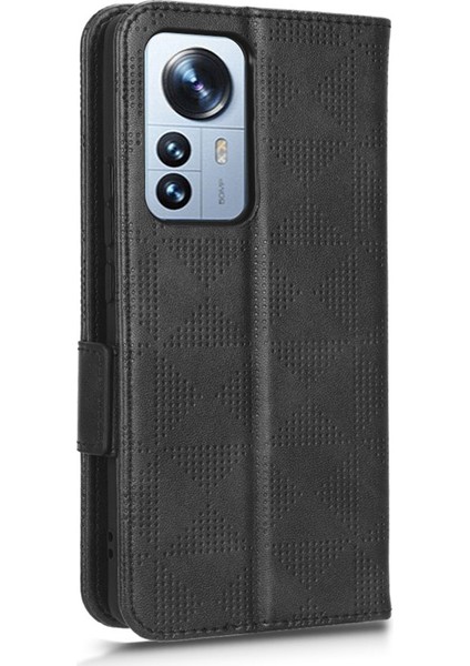 Baskılı Üçgen Desen Stand Stand Cüzdan Kapağı Xiaomi 12 Lite 5g, Pu Deri Tam Koruma Cep Telefonu Kılıf Black (Yurt Dışından) indirimleri