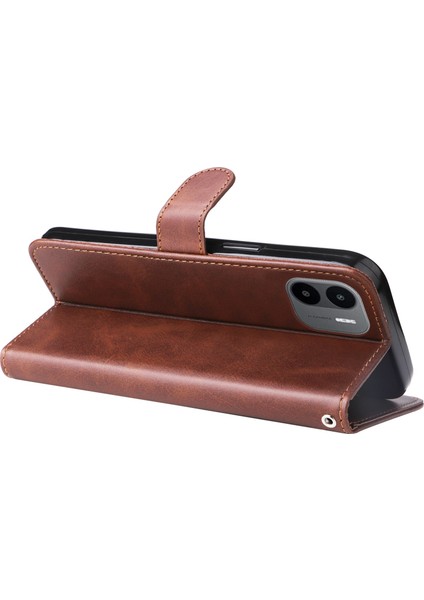 Xiaomi Için Redmi A1 4g/a2 4g Pu Deri Fermuar Cep Stand Telefon Kılıf Buzağı Dokusu Tam Koruma Cüzdan Iç Tpu Kapak-Kahverengi (Yurt Dışından) fırsatları