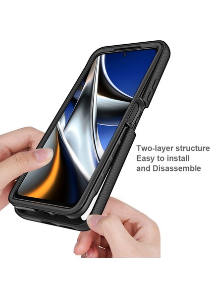 Xiaomi Poco X4 Pro 5g Için Pc+Tpu Hibrit Kılıf, Pet Ekranı Koruyucu-Dark Mavi ile Tam Fall Anti Anti-Cratch 3'ü 1 Arada Cep Telefonu Kabuğu Tam Kaplama (Yurt Dışından) fiyatları