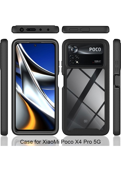 Xiaomi Poco X4 Pro 5g Için Pc+Tpu Hibrit Kılıf, Pet Ekranı Koruyucu-Dark Mavi ile Tam Fall Anti Anti-Cratch 3'ü 1 Arada Cep Telefonu Kabuğu Tam Kaplama (Yurt Dışından) fırsatları