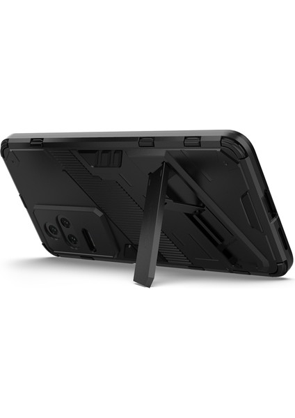 Xiaomi Poco F4 5g/redmi K40S 5g Gizli Kickstand Tasarım Sabit Pc+Yumuşak Tpu Hibrid Telefon Kılıfı Kabuk Black (Yurt Dışından)