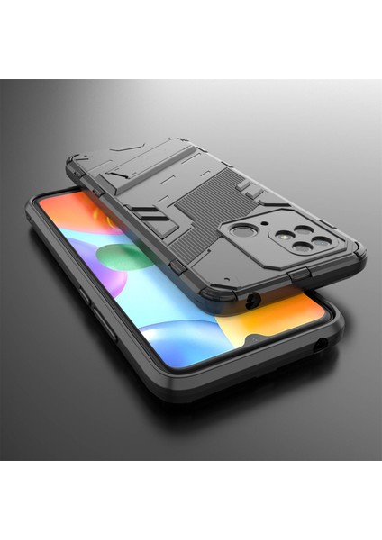 Xiaomi Redmi Için 10C Kickstand Telefon Kasası Sert Pc Yumuşak Tpu Sert Çift Katman Koruması Telefon Kapak-Dark Mavi (Yurt Dışından) fırsatları