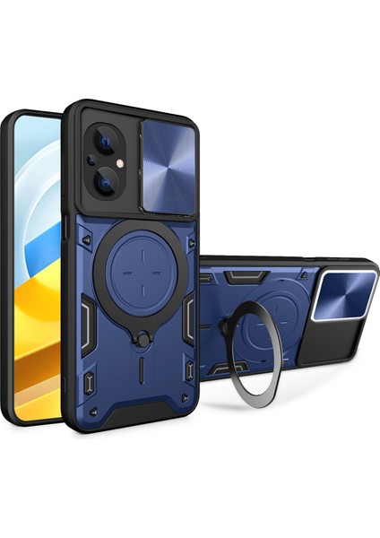 Xiaomi Poco M5 5g Slayt Kamera Koruması Pc+Tpu Telefon Kapak Mavisi (Yurt Dışından)