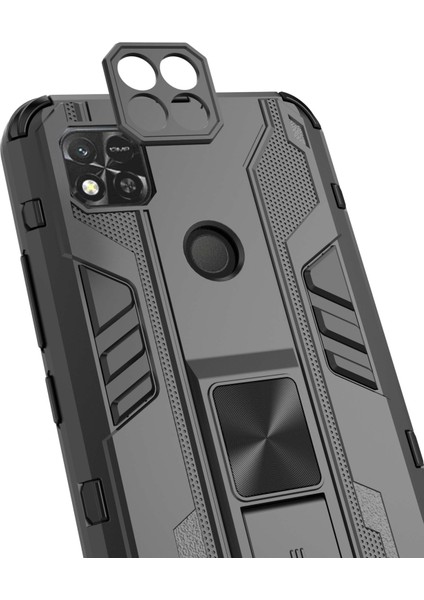 Xiaomi Redmi Için 10A Kickstand Telefon Kasası Sert Pc Yumuşak Tpu Koruma Geri Kapak Black (Yurt Dışından) modelleri