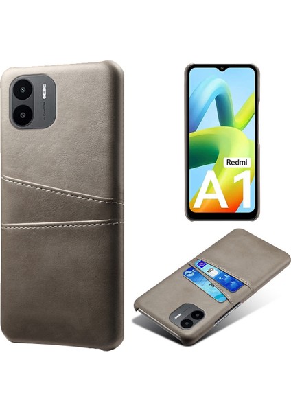 Xiaomi Için Redmi A1 4g/a2 4g Çizgiye Dönüş Anti-Çizelge Telefon Kılıfı Pu Deri Deri Sabit Pc Koruma Koruyucu Telefon Kapağı Çift Kart Yuvası Gre (Yurt Dışından)