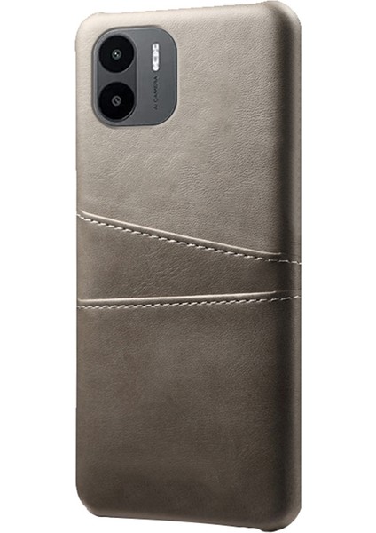 Xiaomi Için Redmi A1 4g/a2 4g Çizgiye Dönüş Anti-Çizelge Telefon Kılıfı Pu Deri Deri Sabit Pc Koruma Koruyucu Telefon Kapağı Çift Kart Yuvası Gre (Yurt Dışından)